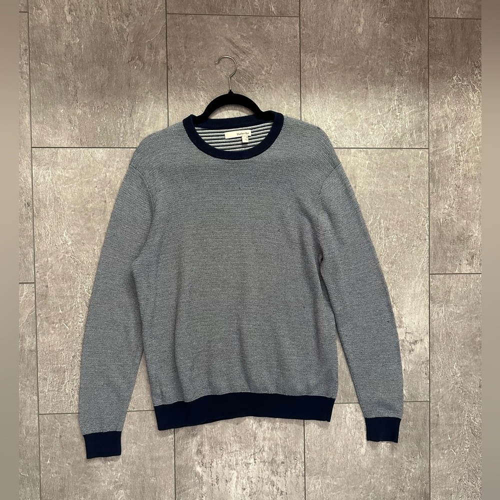 Men’s Hawker Rye Blue and Grey Heathered Sweater Size M EUC